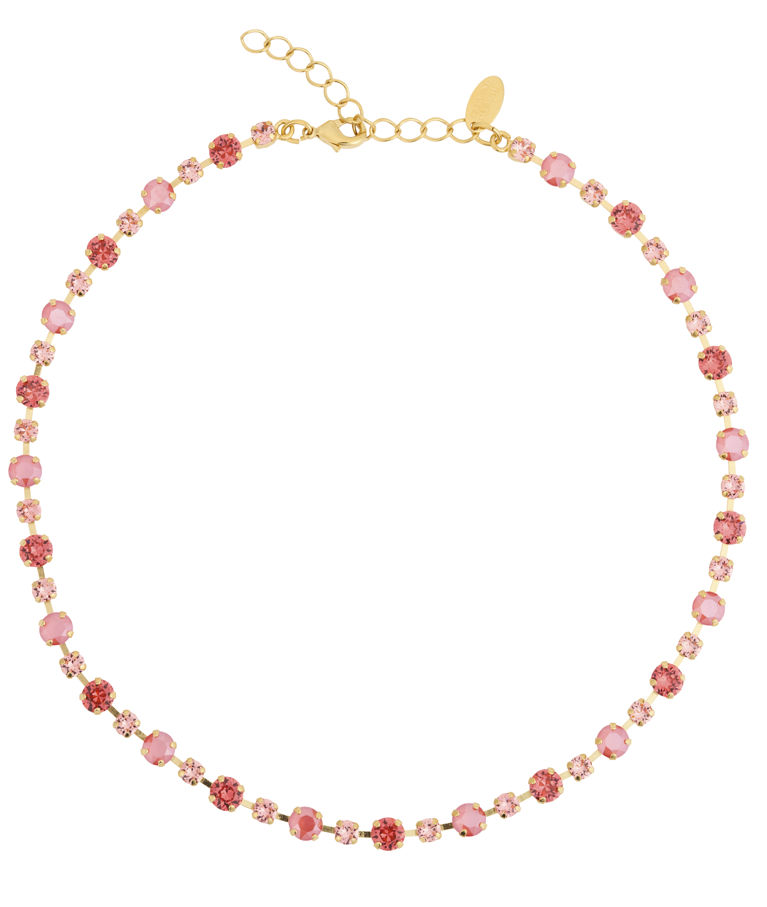 Mässingshalsband CALANTHE LIGHT CORAL COMBO GOLD