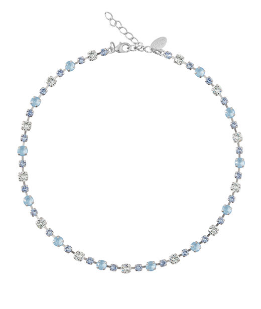 Mässingshalsband CALANTHE SKY COMBO RHODIUM
