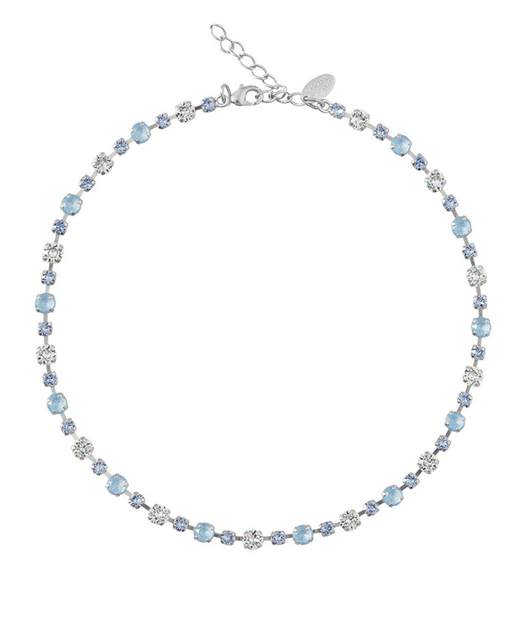 Mässingshalsband CALANTHE SKY COMBO RHODIUM