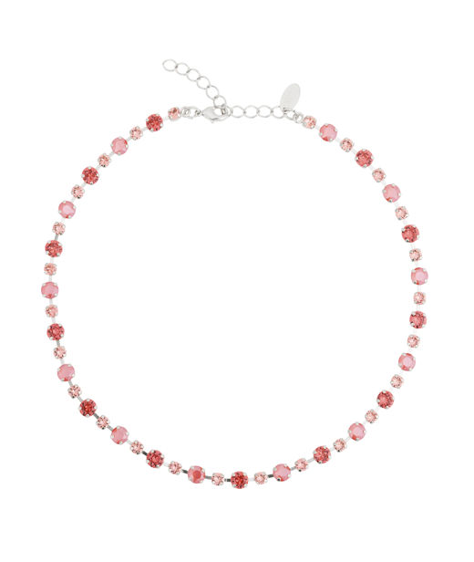 Mässingshalsband CALANTHE LIGHT CORAL COMBO RHODIUM