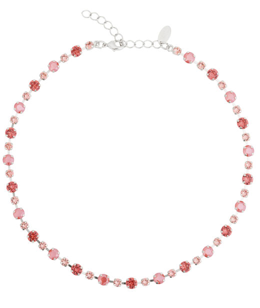 Mässingshalsband CALANTHE LIGHT CORAL COMBO RHODIUM