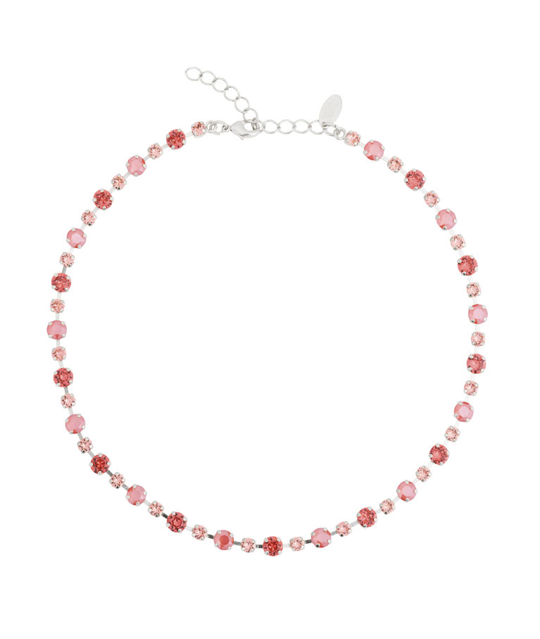 Mässingshalsband CALANTHE LIGHT CORAL COMBO RHODIUM