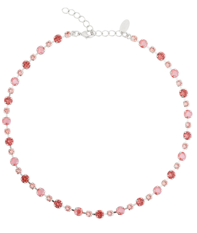 Mässingshalsband CALANTHE LIGHT CORAL COMBO RHODIUM