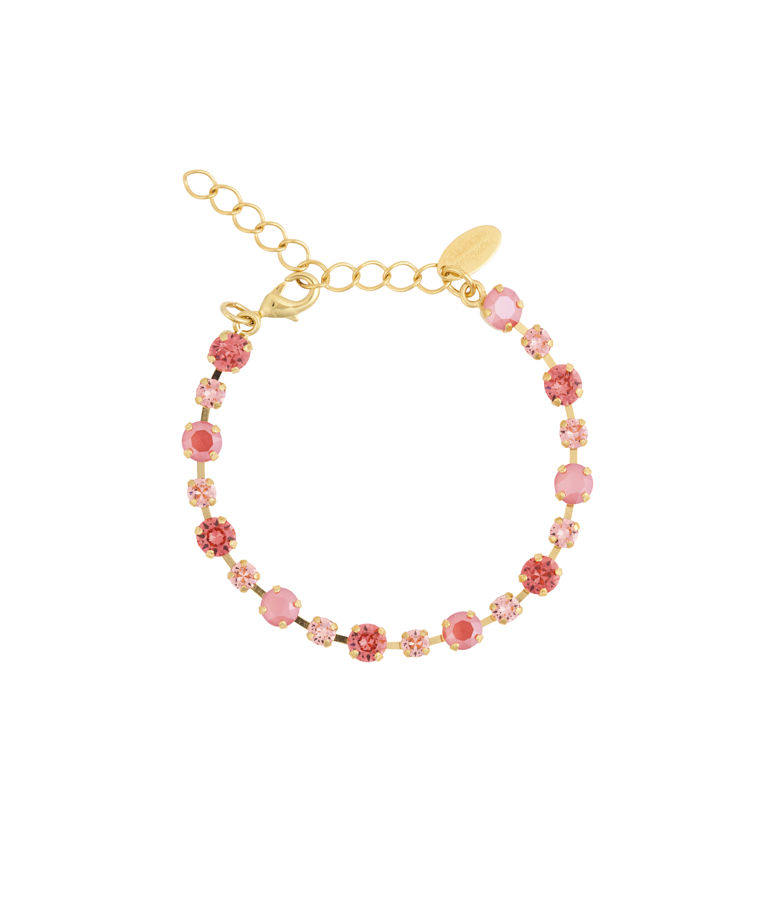Mässingsarmband CALANTHE LIGHT CORAL COMBO GOLD