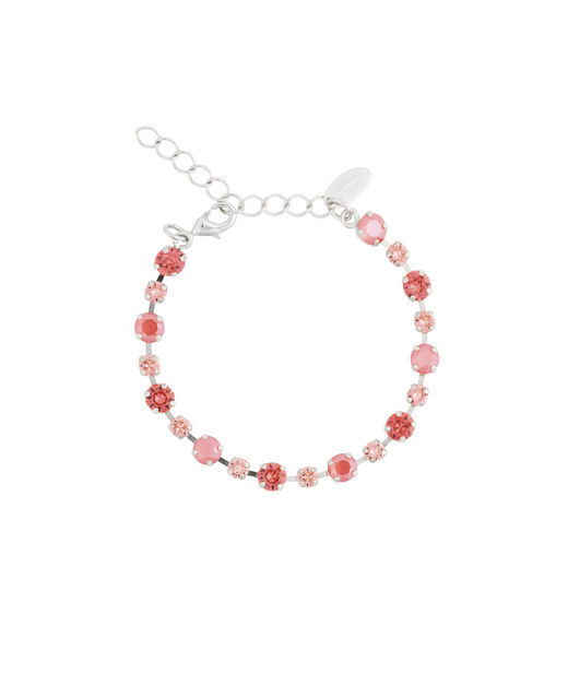 Mässingsarmband CALANTHE LIGHT CORAL COMBO RHODIUM