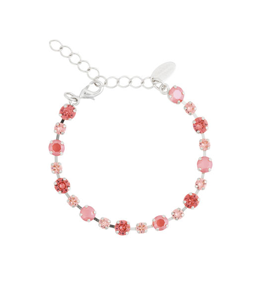 Mässingsarmband CALANTHE LIGHT CORAL COMBO RHODIUM