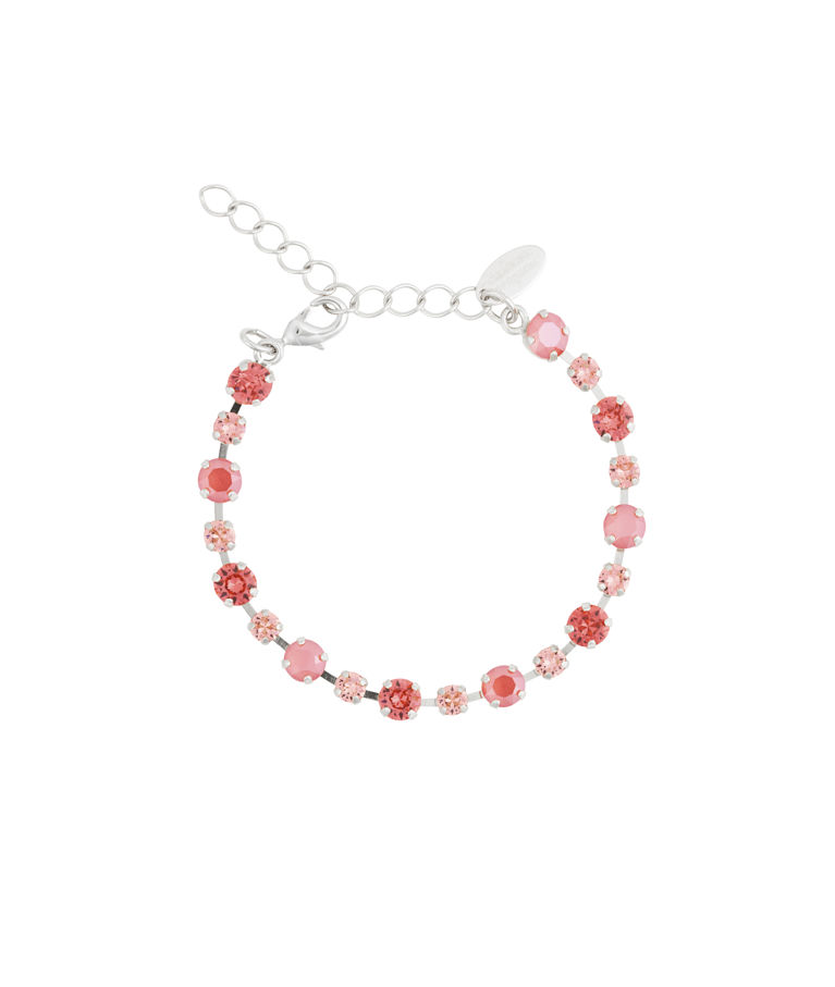 Mässingsarmband CALANTHE LIGHT CORAL COMBO RHODIUM