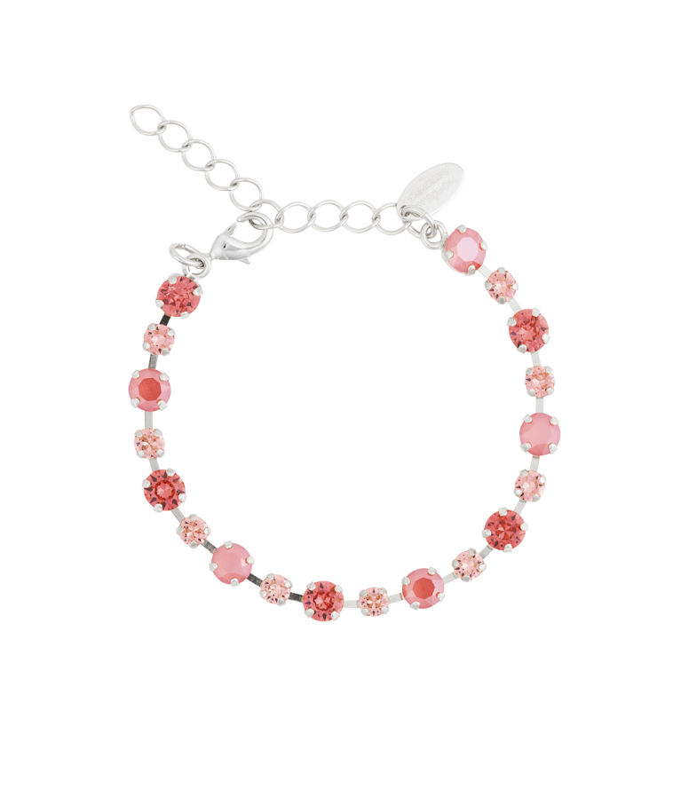 Mässingsarmband CALANTHE LIGHT CORAL COMBO RHODIUM