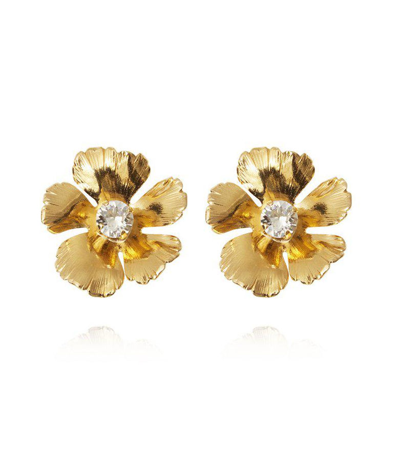 Mässingsörhängen ANEMONE CRYSTAL GOLD