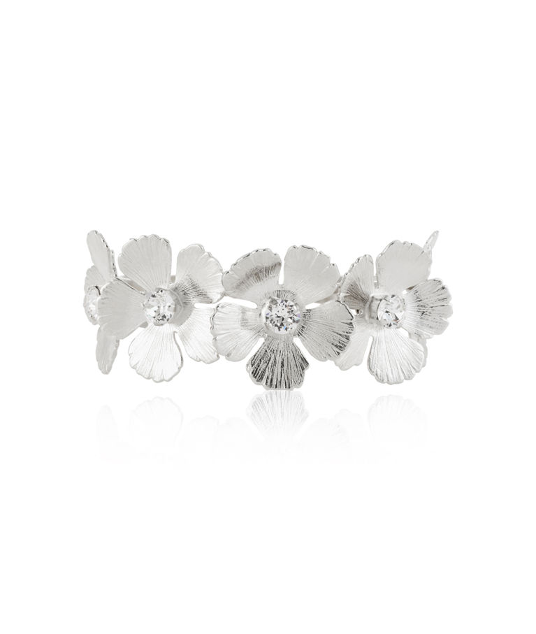 Mässingsarmband MINI ANEMONE BANGLE CRYSTAL RHODIUM