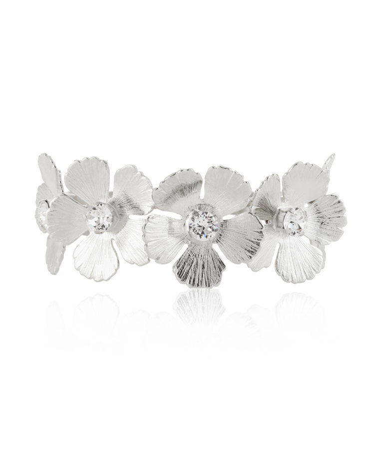 Mässingsarmband MINI ANEMONE BANGLE CRYSTAL RHODIUM