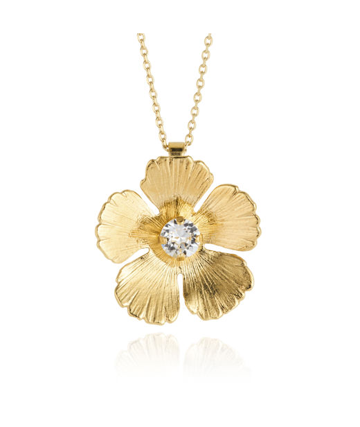 Mässingshalsband MINI ANEMONE CRYSTAL GOLD