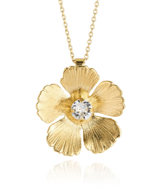 Mässingshalsband MINI ANEMONE CRYSTAL GOLD