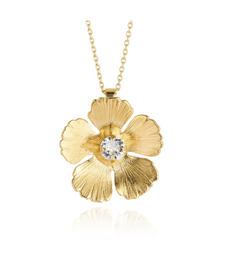 Mässingshalsband MINI ANEMONE CRYSTAL GOLD