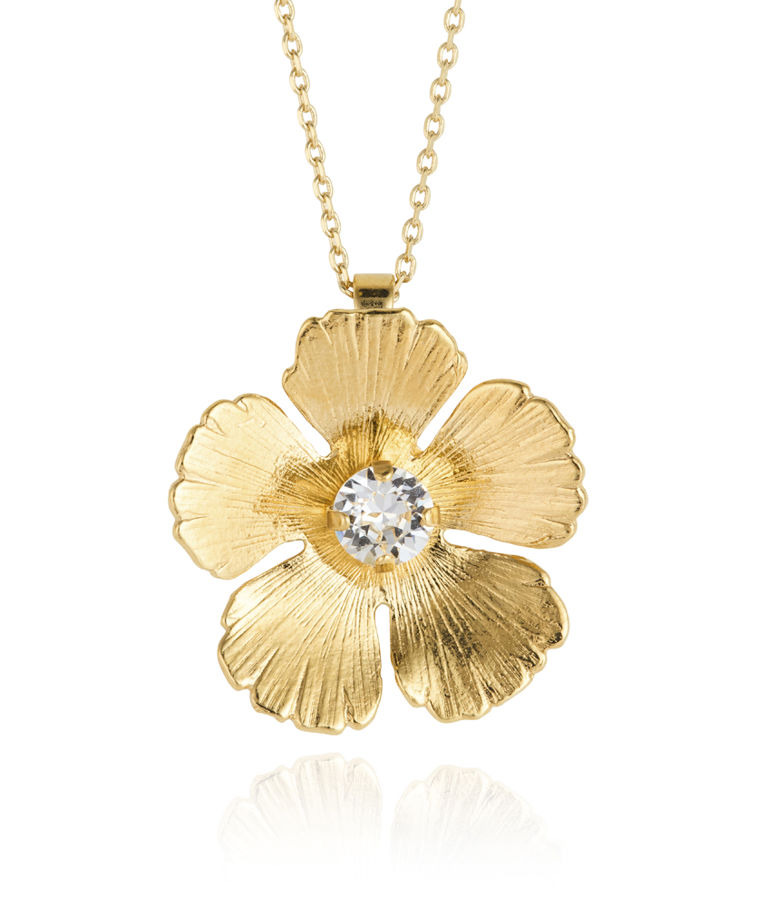 Mässingshalsband MINI ANEMONE CRYSTAL GOLD