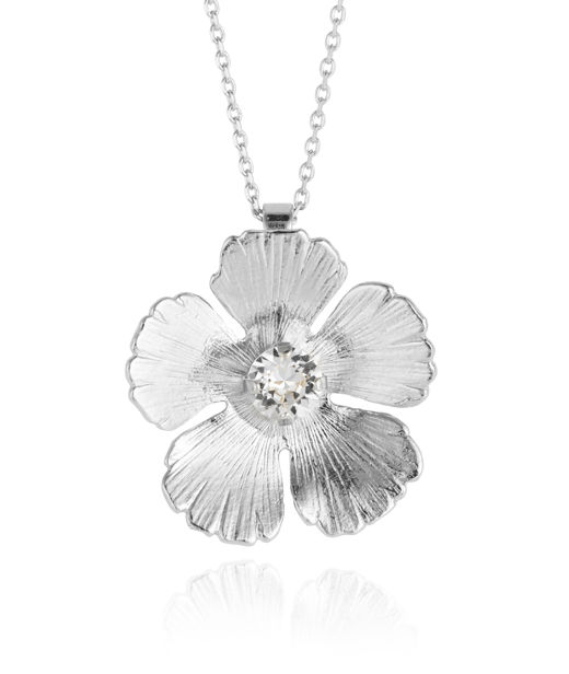 Mässingshalsband MINI ANEMONE CRYSTAL RHODIUM