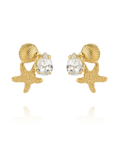 Mässingsörhängen SEASCAPE CRYSTAL GOLD