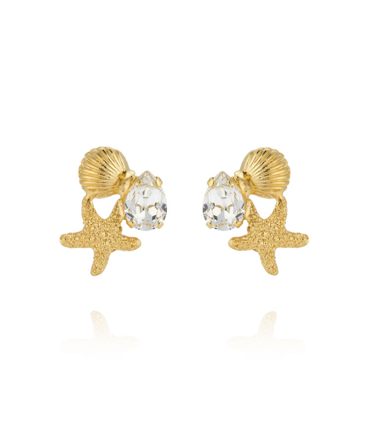 Mässingsörhängen SEASCAPE CRYSTAL GOLD