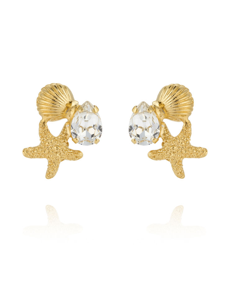 Mässingsörhängen SEASCAPE CRYSTAL GOLD