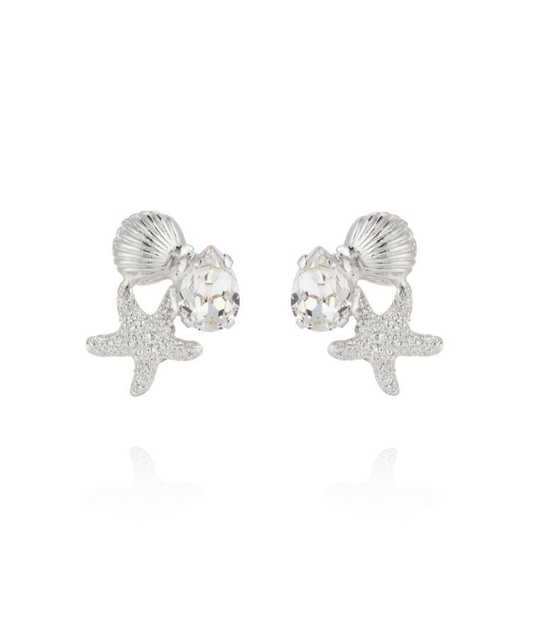 Mässingsörhängen SEASCAPE CRYSTAL RHODIUM