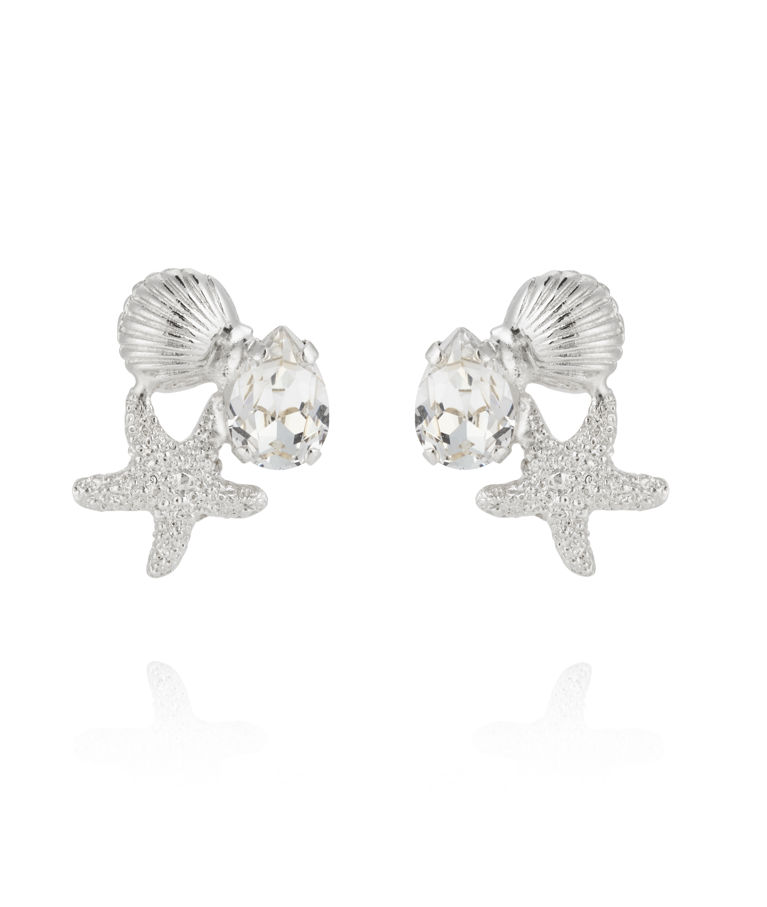 Mässingsörhängen SEASCAPE CRYSTAL RHODIUM