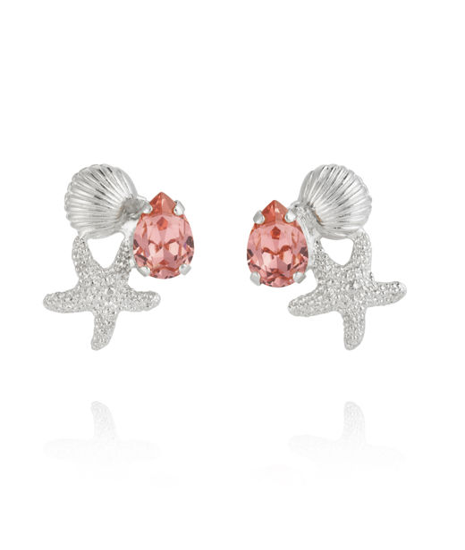 Mässingsörhängen SEASCAPE ROSE PEACH RHODIUM