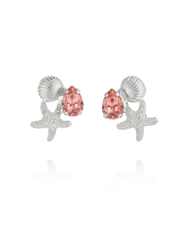 Mässingsörhängen SEASCAPE ROSE PEACH RHODIUM