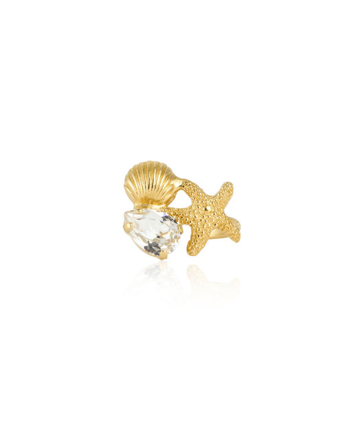 Mässingsring SEASCAPE CRYSTAL GOLD