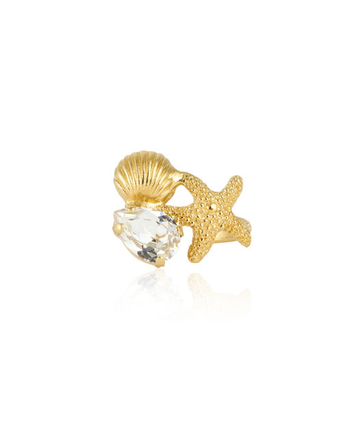 Mässingsring SEASCAPE CRYSTAL GOLD