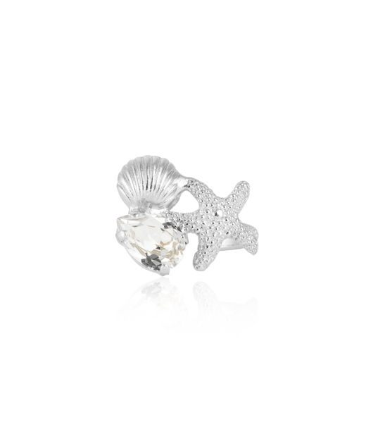 Mässingsring SEASCAPE CRYSTAL RHODIUM