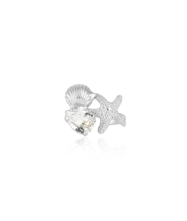 Mässingsring SEASCAPE CRYSTAL RHODIUM