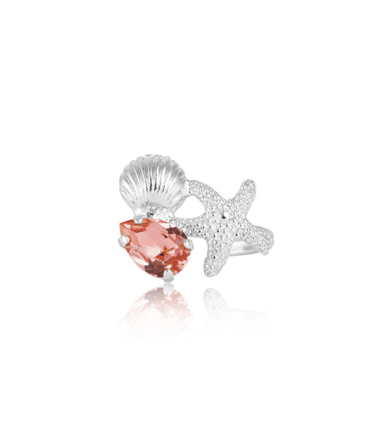 Mässingsring SEASCAPE ROSE PEACH RHODIUM