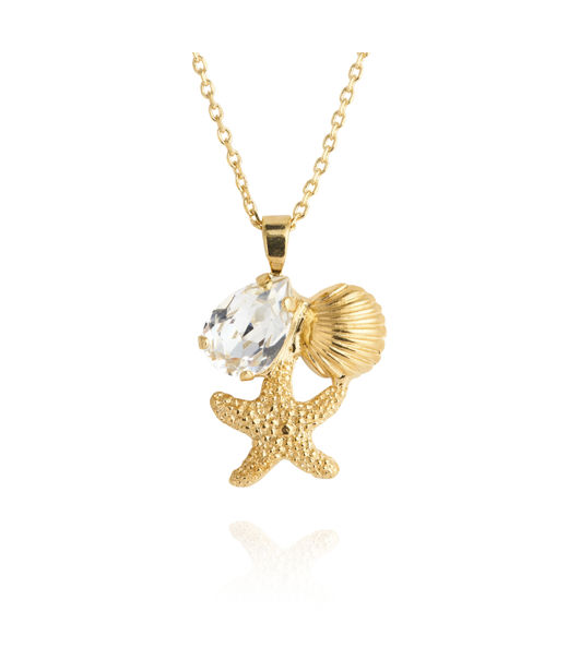 Mässingshalsband SEASCAPE CRYSTAL GOLD