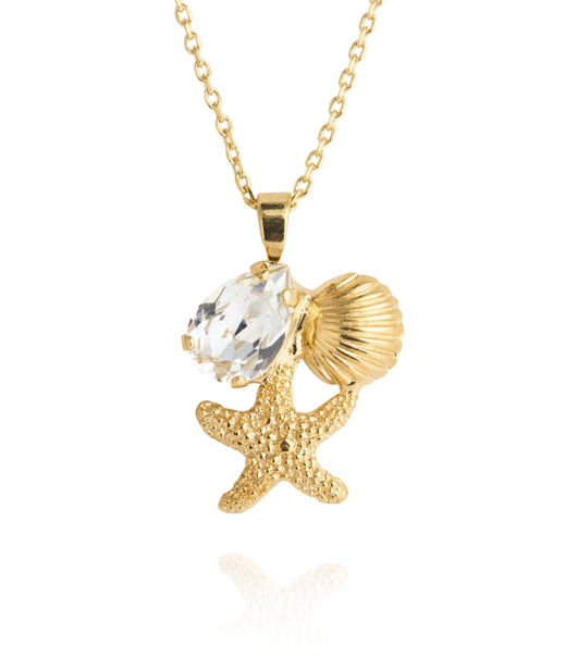 Mässingshalsband SEASCAPE CRYSTAL GOLD