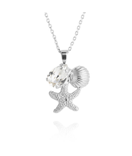 Mässingshalsband SEASCAPE CRYSTAL RHODIUM