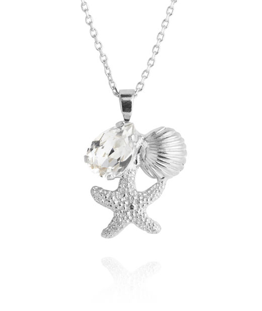 Mässingshalsband SEASCAPE CRYSTAL RHODIUM