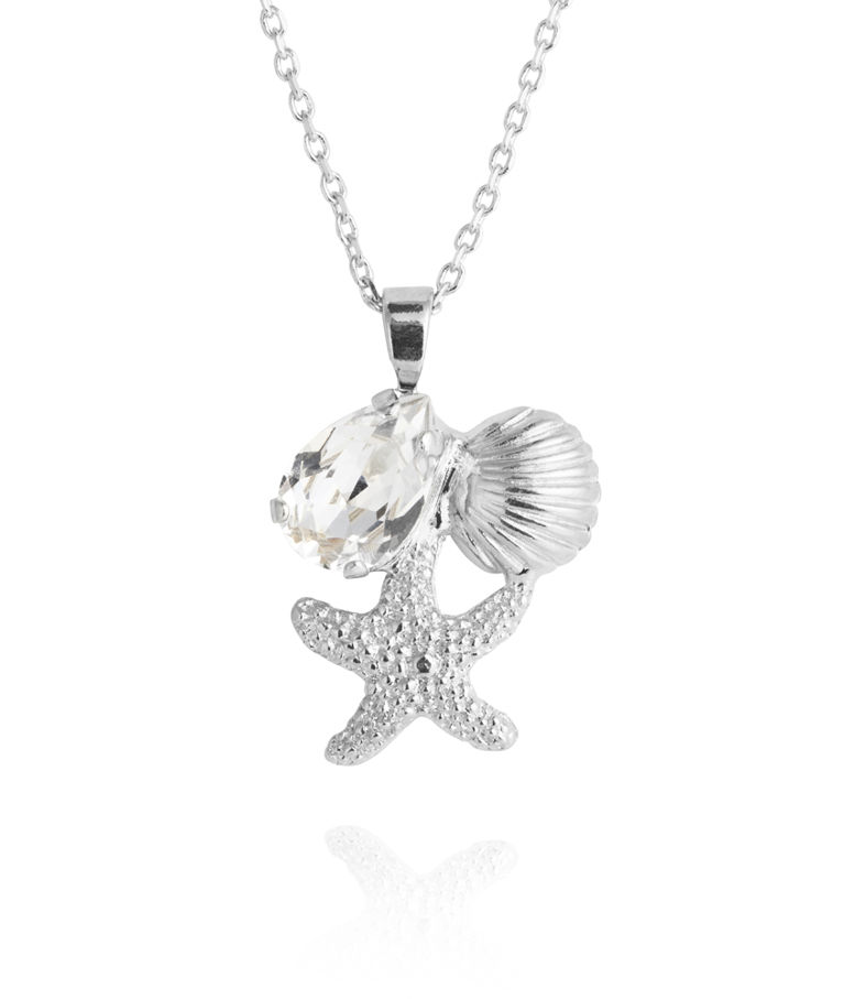 Mässingshalsband SEASCAPE CRYSTAL RHODIUM