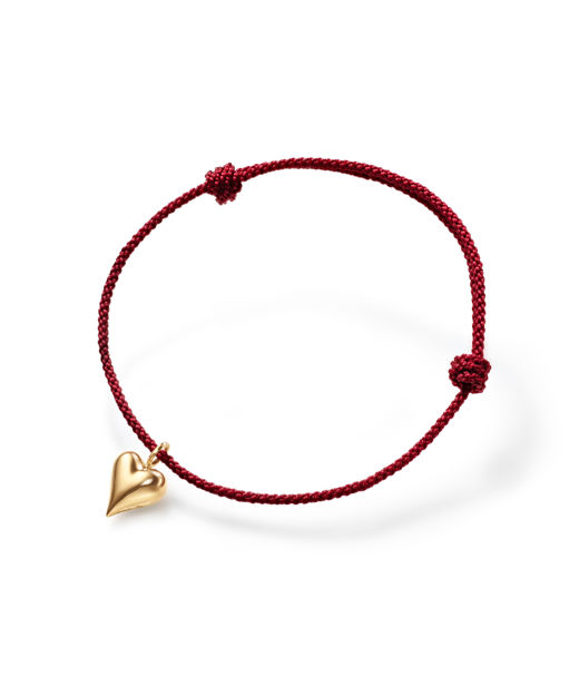 18K GG armband Connected Heart string Bordeaux