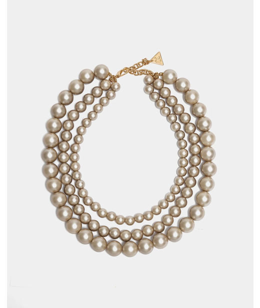 Plasthalsband Colette Pearl Beige gold