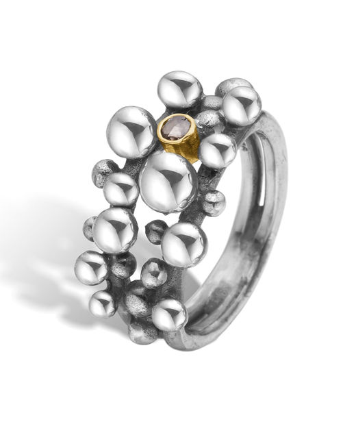 Silverring Rose Buds-2 0,08R 14k