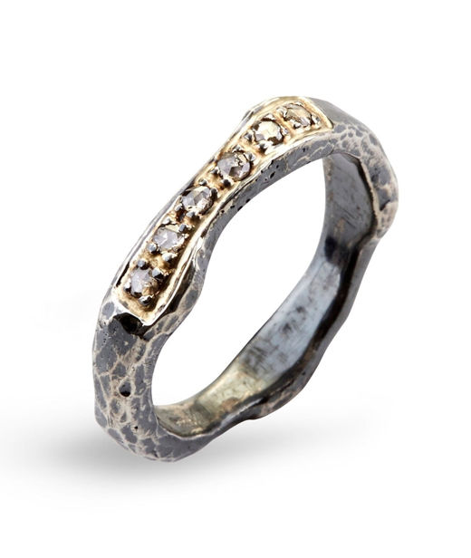 Silverring Heritage GoldWavePavé 0,18R 18k