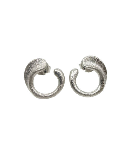 Silverörhänge Open Circle rhodium