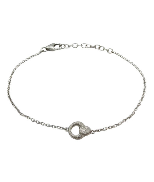 Silverarmband Small Heart Knot rhodium