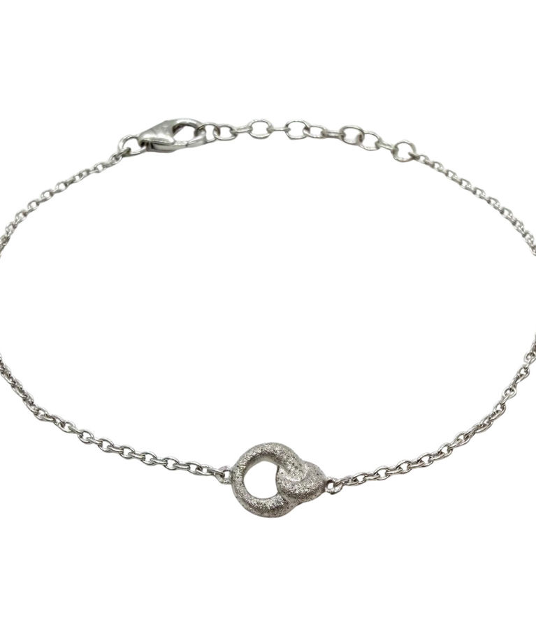 Silverarmband Small Heart Knot rhodium