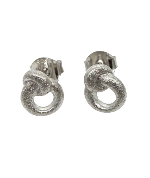 Silverörhänge Heart Knot rhodium