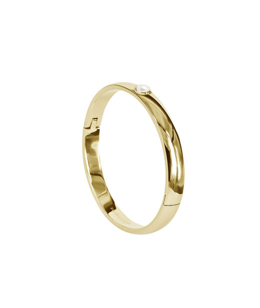 Stålarmband SELMA Bangle Gold Pearl
