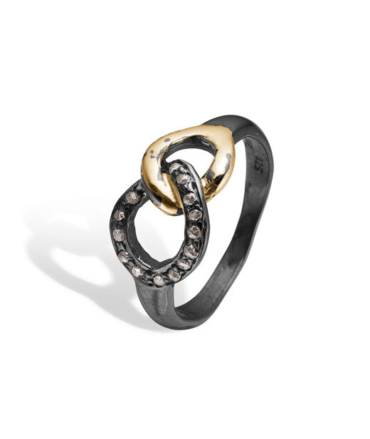 Silverring Onassis Duo 0,17ct rosenslip.dia