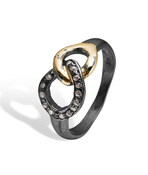 Silverring Onassis Duo 0,17ct rosenslip.dia