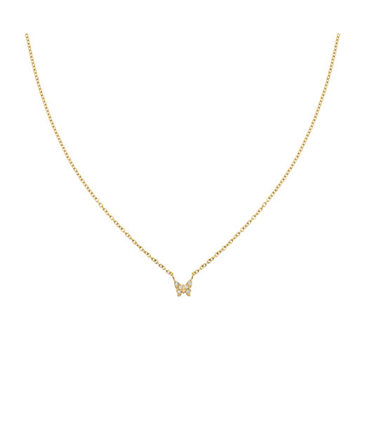 Stålhalsband Butterfly Gold