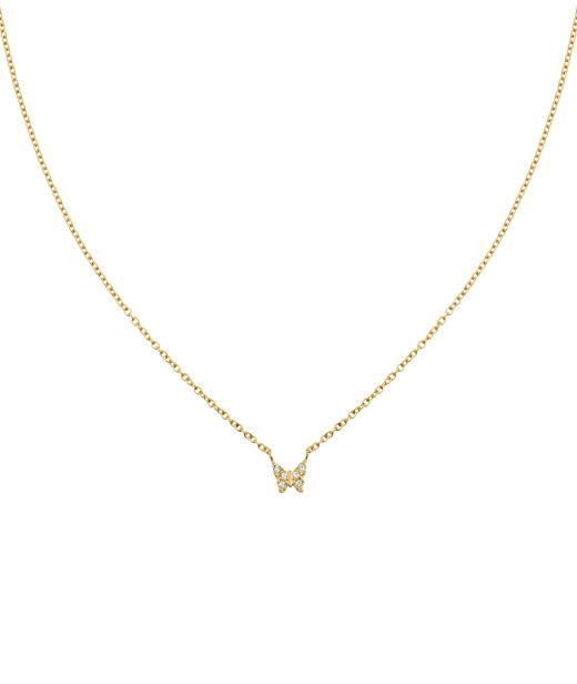Stålhalsband Butterfly Gold